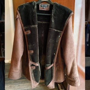 Portrait Faux Suede Jacket with Faux Fur Lining